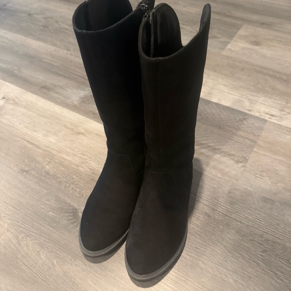 Black Suede Girl Boots